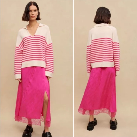 Maje Striped Breton Jumper M EUC